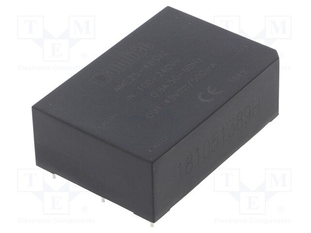 Converter: AC/DC; 24W; Uout: 48VDC; Iout: 0.5A; 87%; Mounting: PCB