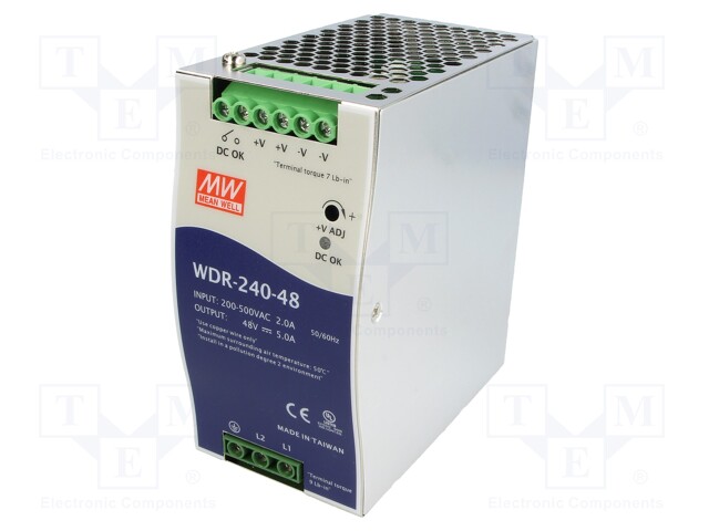 Power supply: switched-mode; 240W; 48VDC; 48÷55VDC; 5A; 180÷550VAC