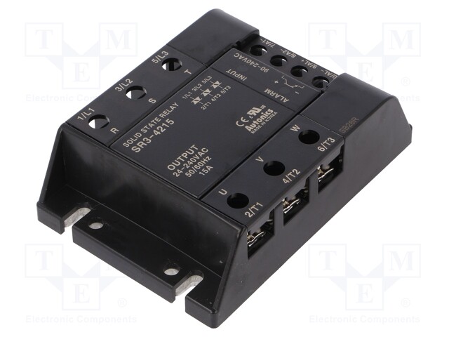 Relay: solid state; Ucntrl: 90÷240VAC; 15A; 24÷240VAC; 3-phase