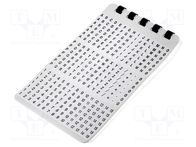 A kit of cable labels; self-adhesive; 6.5mm