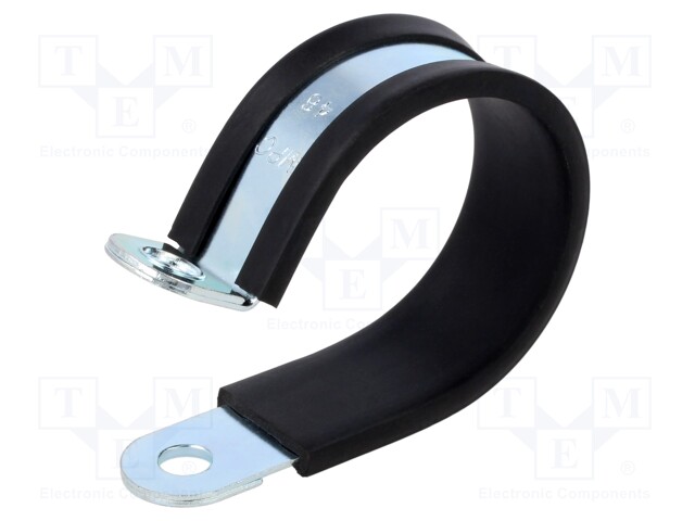 Fixing clamp; ØBundle : 46mm; W: 20mm; steel; Cover material: EPDM