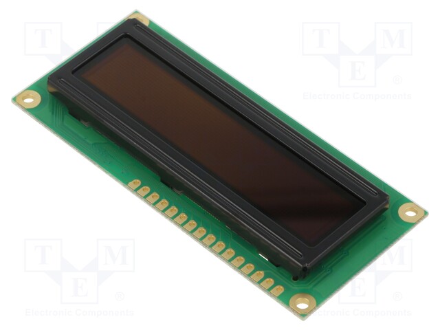 Display: OLED; graphical; 100x16; Dim: 80x36x10mm; blue; PIN: 16