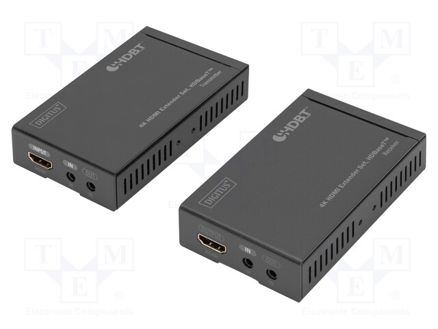 HDMI extender; HDCP 2.2,HDMI 1.4; black; Enclos.mat: metal; 40m