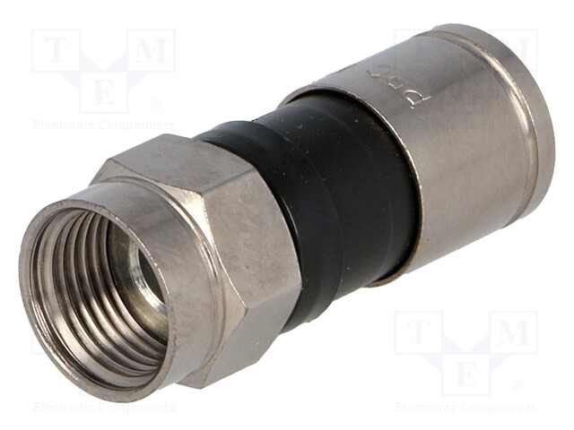 Plug; F; male; straight; 75Ω; RG6; compression; for cable