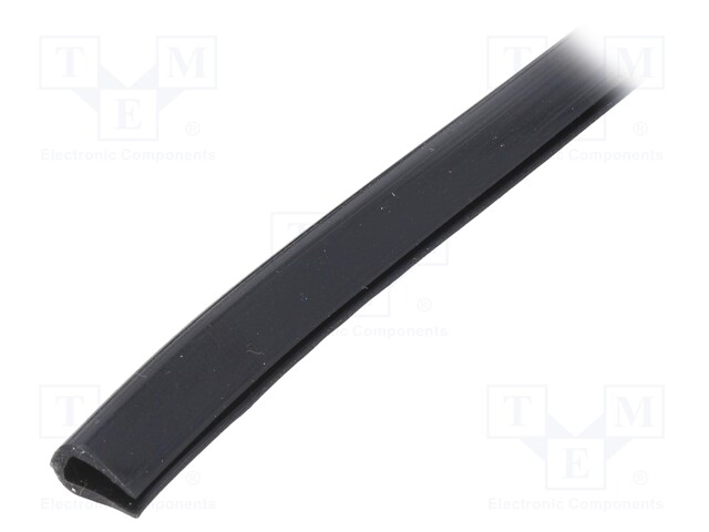 Hole and edge shield; PVC; L: 10m; black; H: 10mm; W: 5.5mm; -30÷70°C