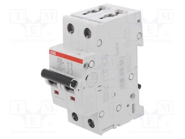 Circuit breaker; 400VAC; 32A; Poles: 2; DIN; Charact: K; IP20