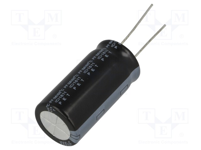 Capacitor: electrolytic; THT; 1000uF; 100VDC; Ø18x35.5mm; ±20%