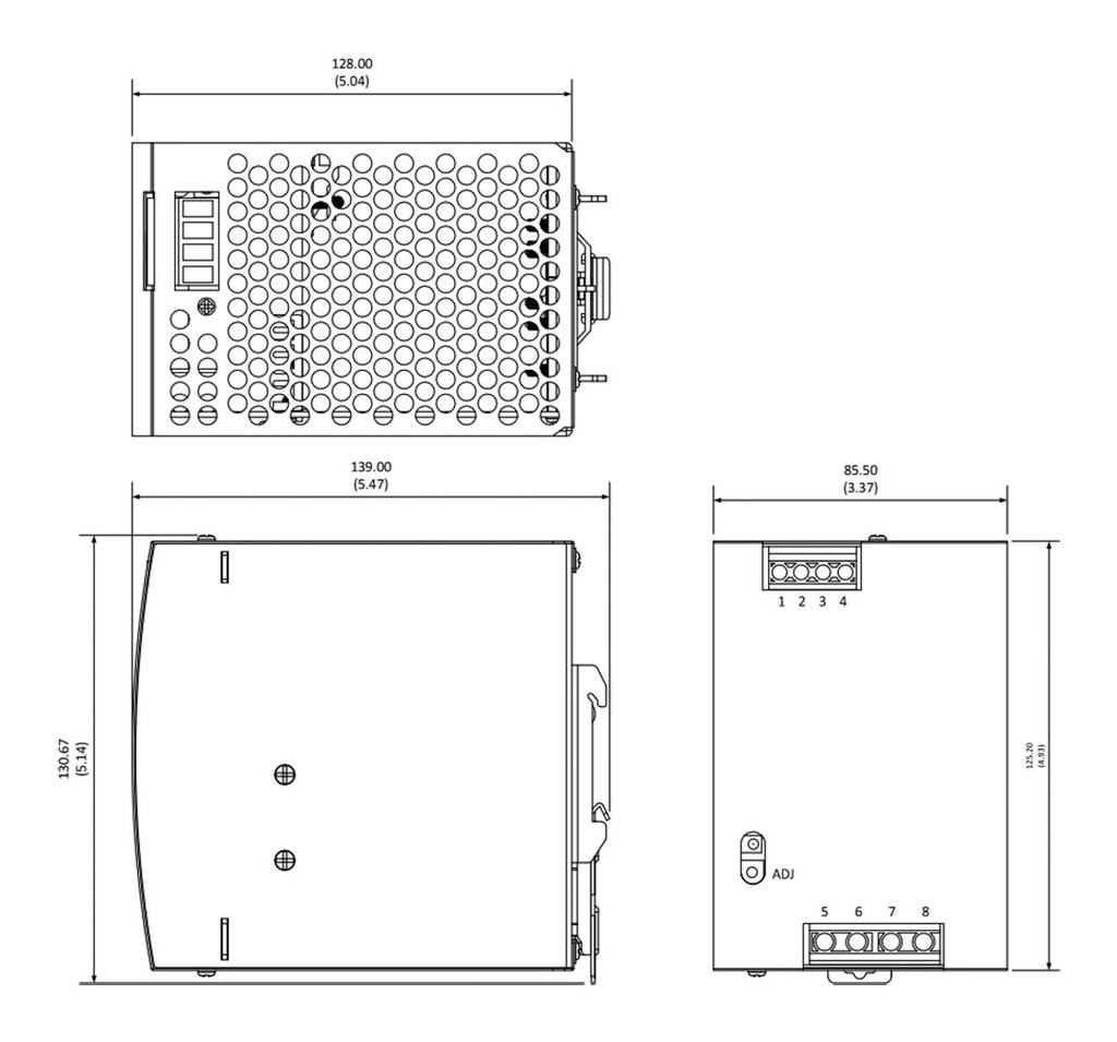 Power supply: switched-mode; for DIN rail; 480W; 48VDC; 10A; 93%