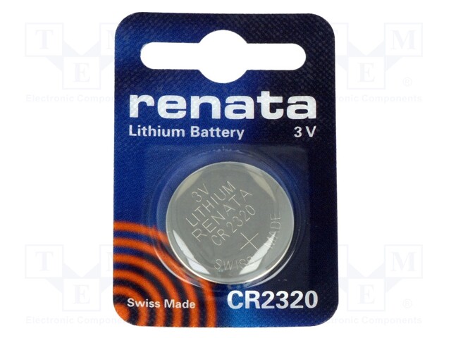 Battery: lithium; 3V; CR2320,coin; Batt.no: 1; Ø23x2mm; 150mAh