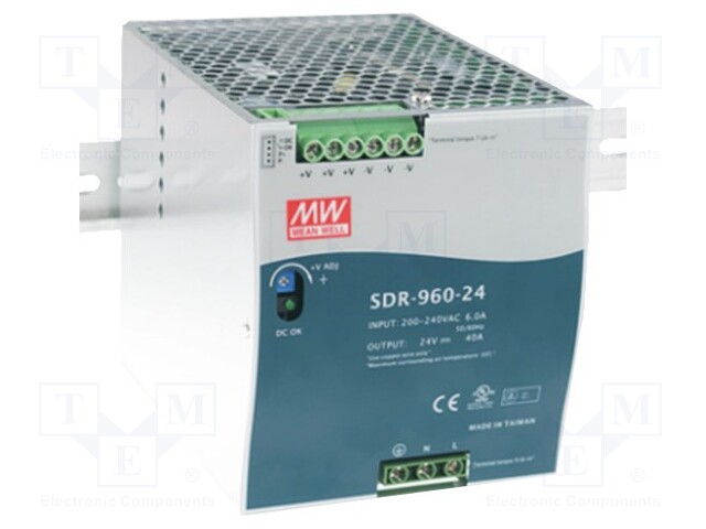 Power supply: switched-mode; 960W; 48VDC; 48÷55VDC; 20A; 2.47kg