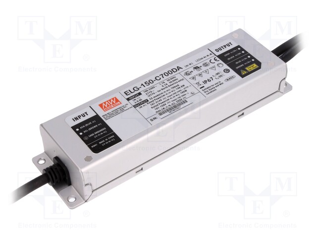 Power supply: switched-mode; Communication: DALI; LED; 150W; 700mA