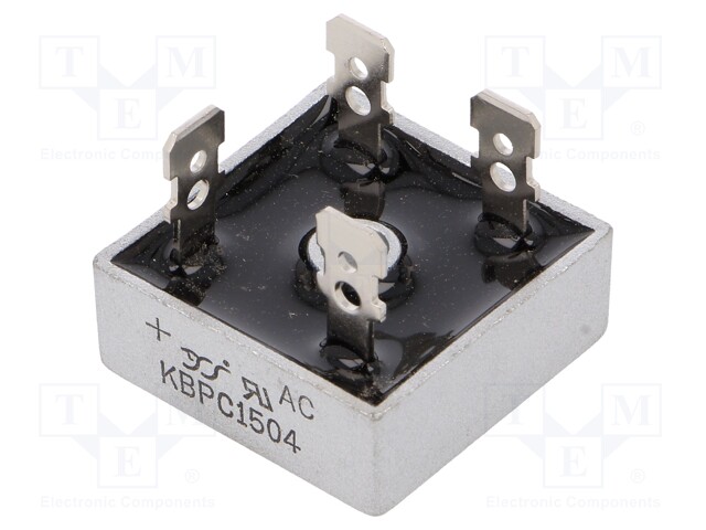 Single-phase bridge rectifier; Urmax: 400V; If: 15A; Ifsm: 300A