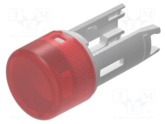 Actuator lens; 18; red; plastic; Ø7.5mm