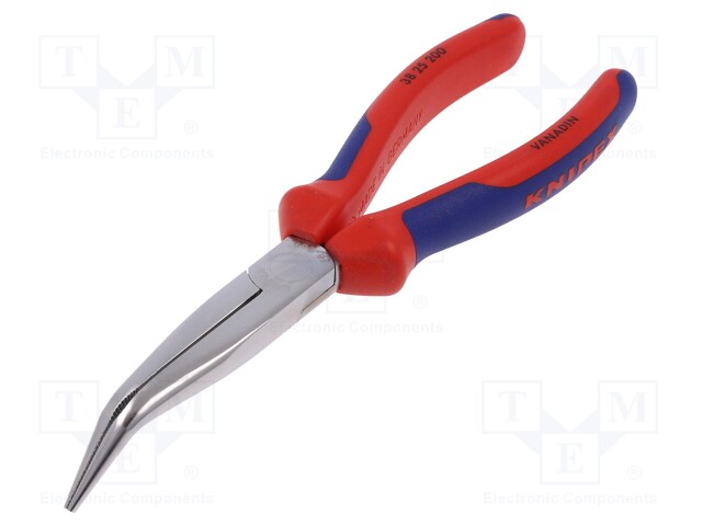 Pliers; curved,half-rounded nose; 200mm