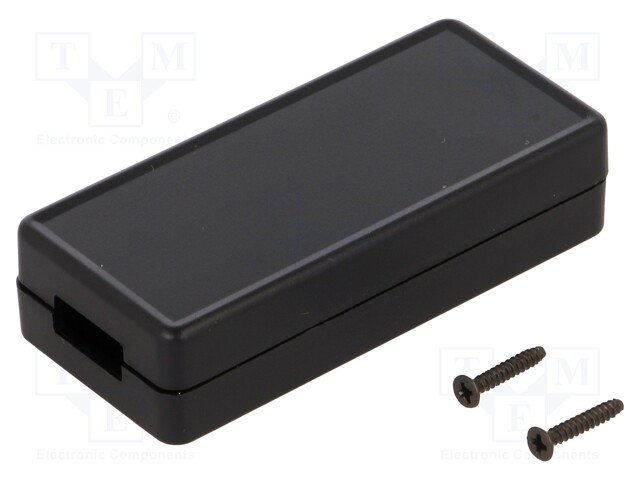 Enclosure: for USB; X: 30mm; Y: 65mm; Z: 15.5mm; ABS; black