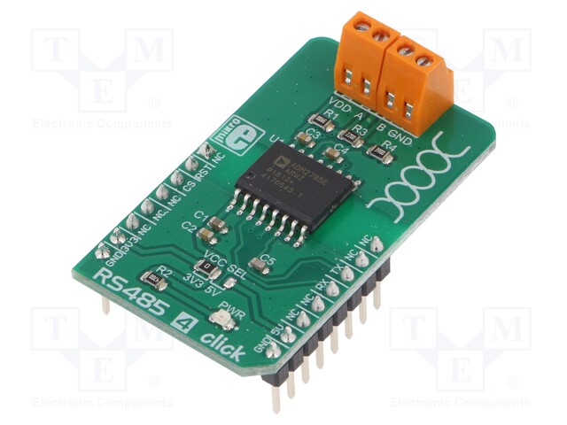 Click board; RS485; UART; ADM2795E; mikroBUS connector,screw