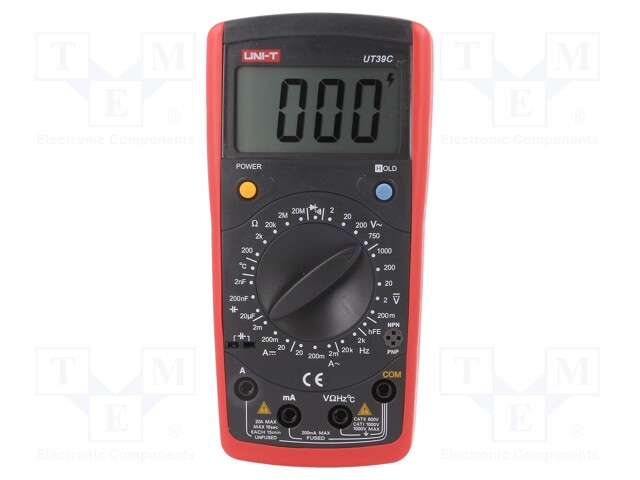 Digital multimeter; LCD; VDC: 200m/2/20/200/1000V; -40÷1000°C