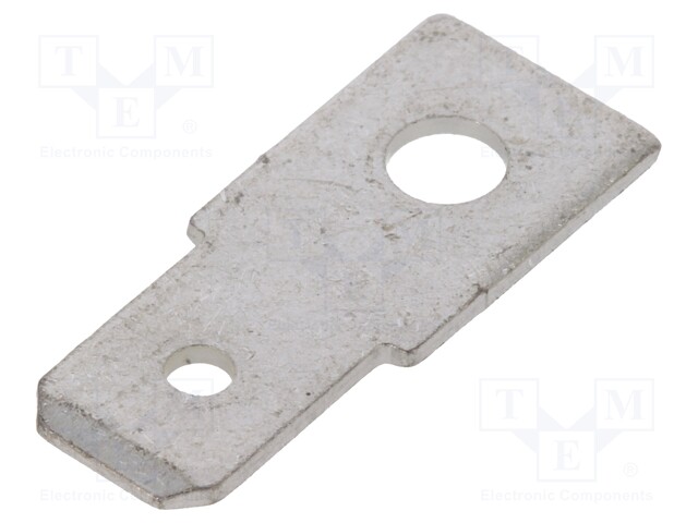 Terminal: flat; male; M3; screw; copper alloy; angled