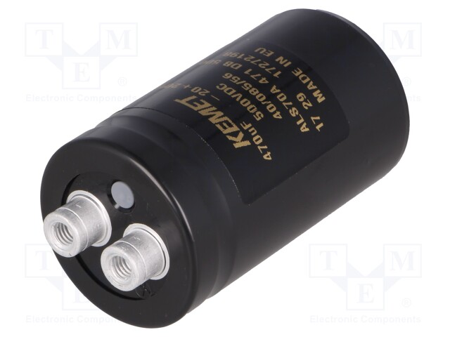 Capacitor: electrolytic; 470uF; 500VDC; Leads: screw; ESR: 531mΩ