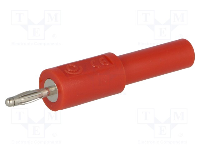 Adapter; 2mm banana; 10A; 33VAC; 70VDC; red