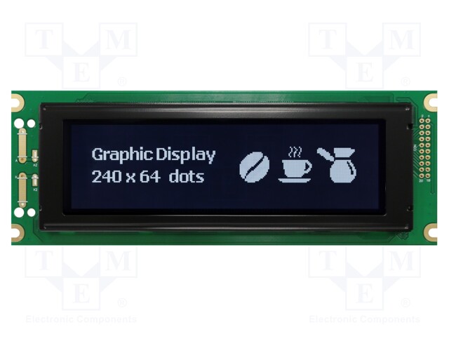 Display: LCD; graphical; 240x64; FSTN Negative; 180x65x12.3mm; LED