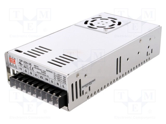 Power supply: switched-mode; modular; 206W; 5VDC; 215x115x50mm