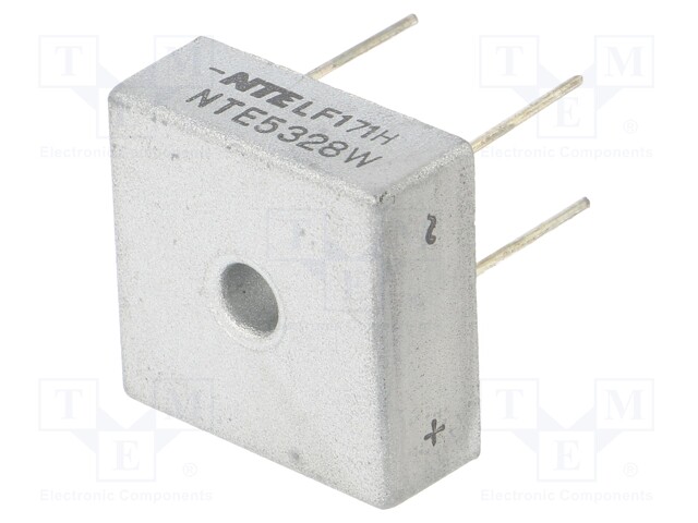 Single-phase bridge rectifier; Urmax: 1kV; If: 25A; Ifsm: 400A; THT