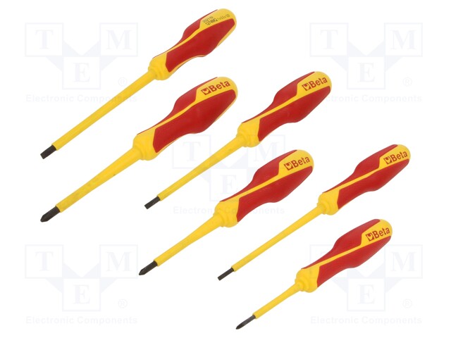 Kit: screwdrivers; Pcs: 6; insulated; 1kVAC; Phillips,slot