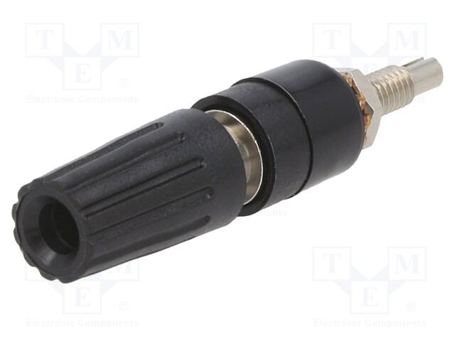 Socket; 4mm banana; 35A; 30VAC; 60VDC; black; nickel plated