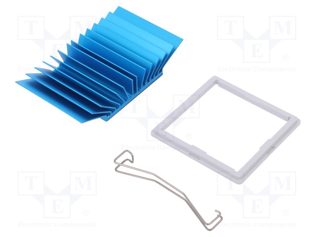 Heatsink: extruded; grilled; blue; L: 42.5mm; W: 42.5mm; H: 12.5mm