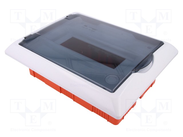 Enclosure: for modular components; IP40; white; No.of mod: 8; 400V