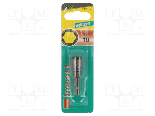 Screwdriver bit; HEX 10mm; 1/4" (E6,3mm); 50mm; Bit: hex socket