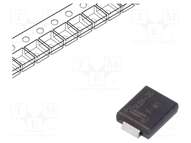 Diode: Schottky rectifying; SMD; 40V; 8A; Ufmax: 0.49V; SMC