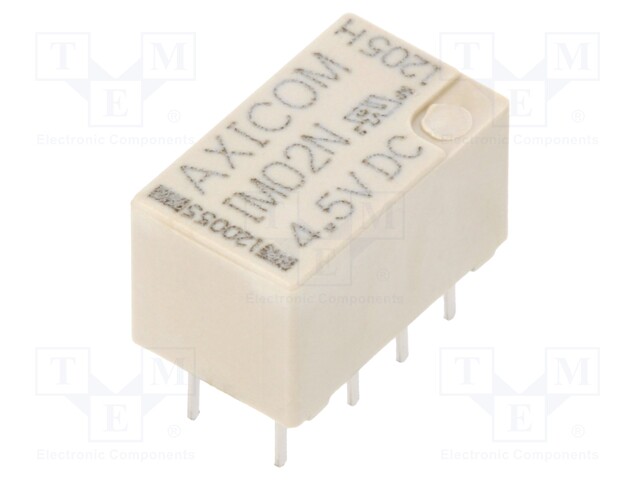 Relay: electromagnetic; DPDT; Ucoil: 4.5VDC; 0.5A/125VAC; 2A/30VDC