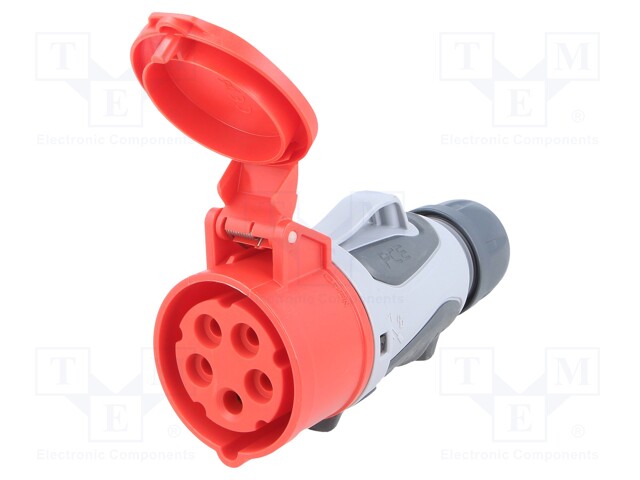 Connector: AC supply 3-phase; socket; female; 16A; 400VAC; IP44