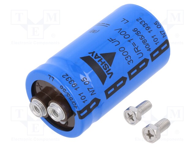 Capacitor: electrolytic; 3.3mF; 100VDC; Ø35x60mm; ±20%; 10000h