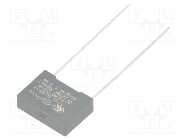 Capacitor: polypropylene; Y2; 2.2nF; 10mm; ±10%; 13x9x4mm; 300VAC