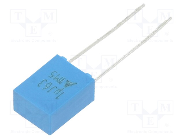 Capacitor: polyester; 1uF; 40VAC; 63VDC; Pitch: 5mm; ±5%; -55÷125°C