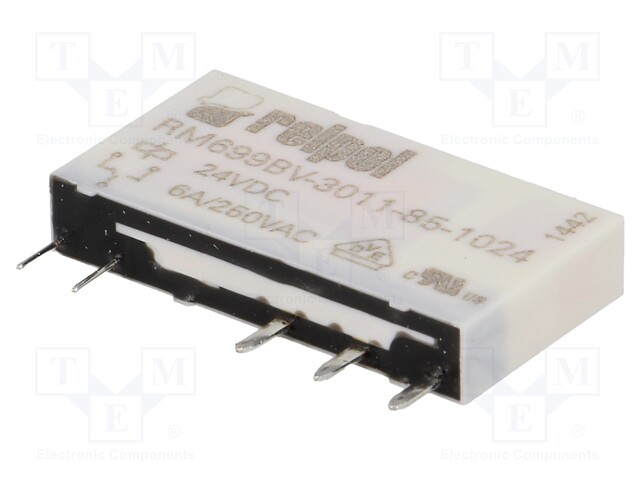 Relay: electromagnetic; SPDT; Ucoil: 24VDC; 6A/250VAC; 6A/24VDC; 6A