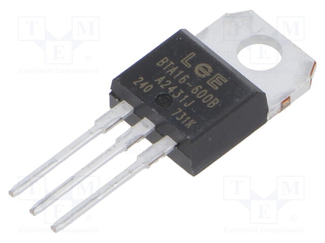 Triac; 600V; 16A; TO220AB; Igt: 50mA; Ufmax: 1.55V