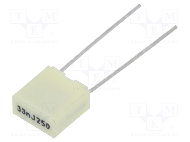 Capacitor: polyester; 33nF; 160VAC; 250VDC; Pitch: 5mm; ±5%