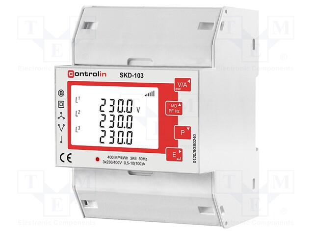 Electric energy meter; 230/400V; 100A; Network: three-phase; IP51