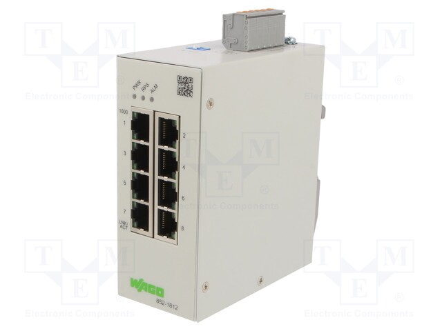 Switch Ethernet; managed; Number of ports: 8; 24÷48VDC; DIN; RJ45