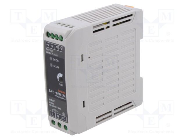 Power supply: switched-mode; for DIN rail; 31.2W; 24VDC; 1.3A