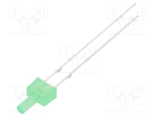 LED; 2mm; green; 500÷750mcd; 90°; Front: flat; 12V; Pitch: 2.54mm; THT