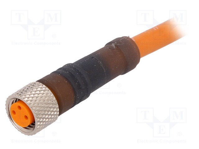 Connection lead; M8; PIN: 3; straight; 2m; plug; 60VAC; 4A; -25÷90°C