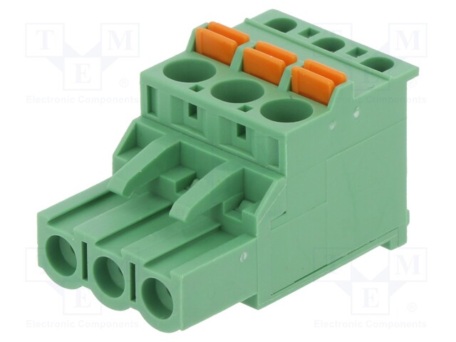 Pluggable terminal block; 5mm; ways: 3; angled 90°; plug; female
