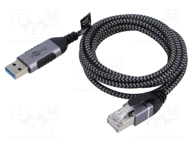 Cable; slim,USB 3.0; RJ45 plug,USB A plug; nickel plated; 1.5m