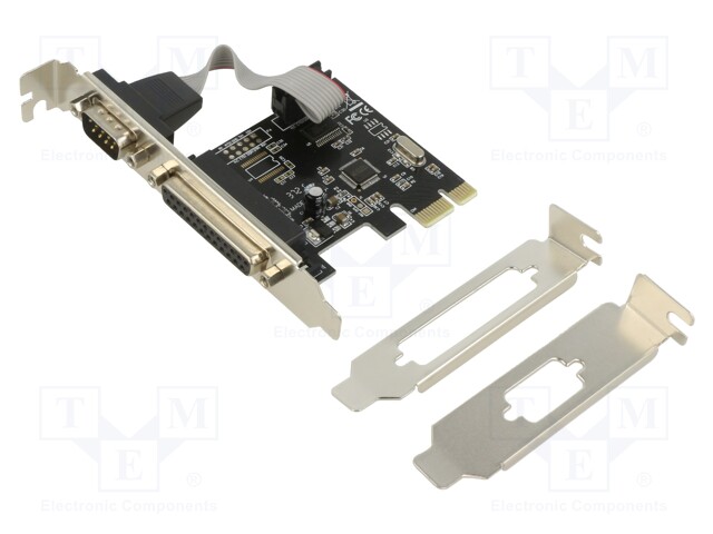 PC extension card: PCIe; D-Sub 25pin,D-Sub 9pin female