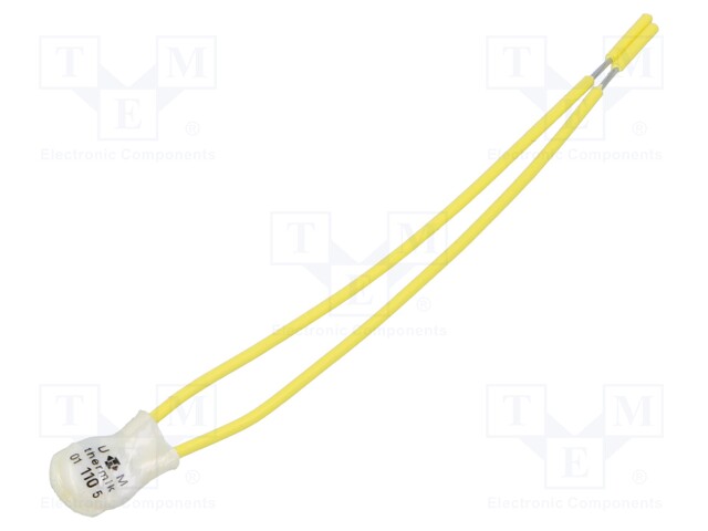 Sensor: thermostat; NC; 110°C; 2.5A; 250VAC; lead 0,1m; ±5°C